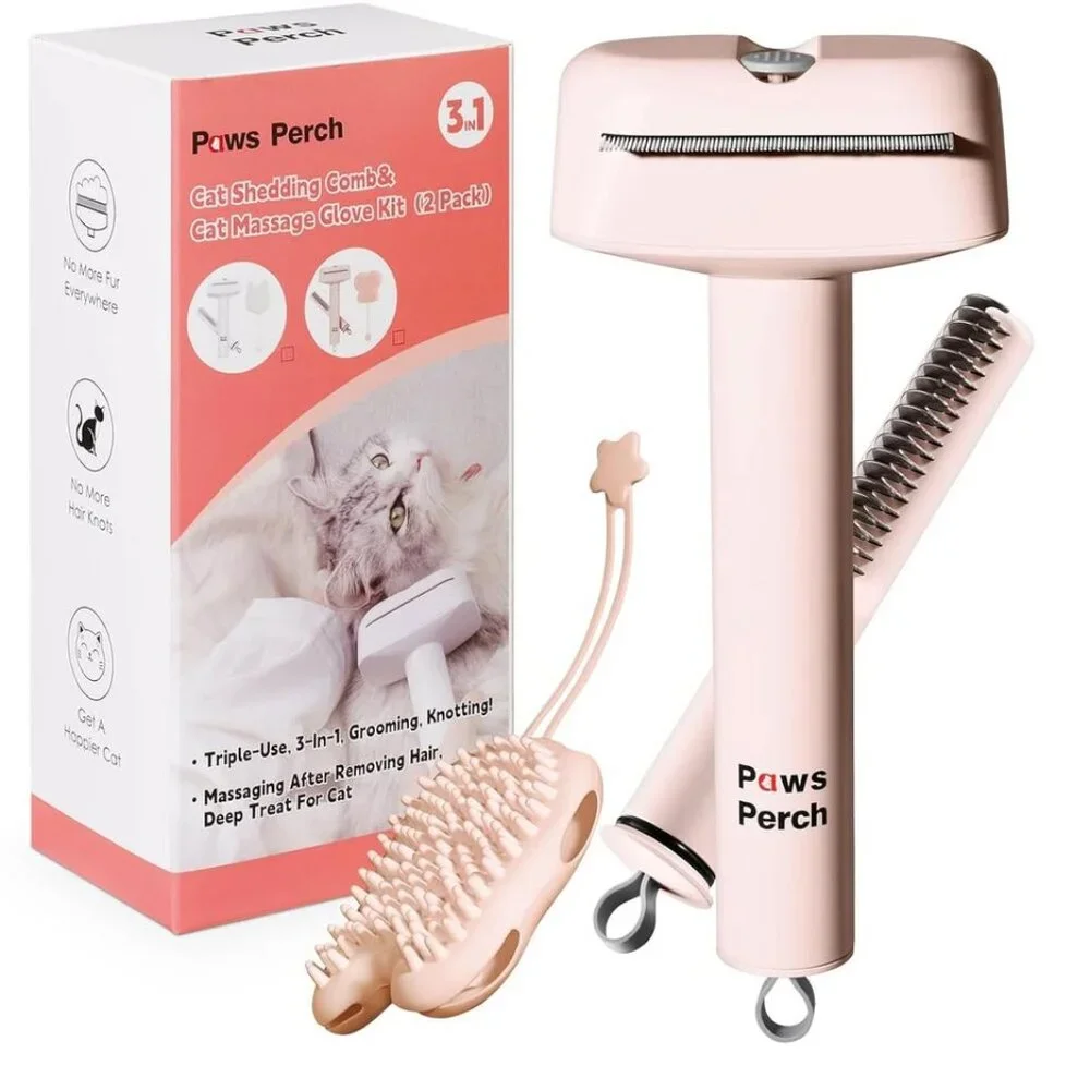 Cat Hair Shedding Brush Slicker Kitten Grooming Undercoat Dematting Comb with Ma